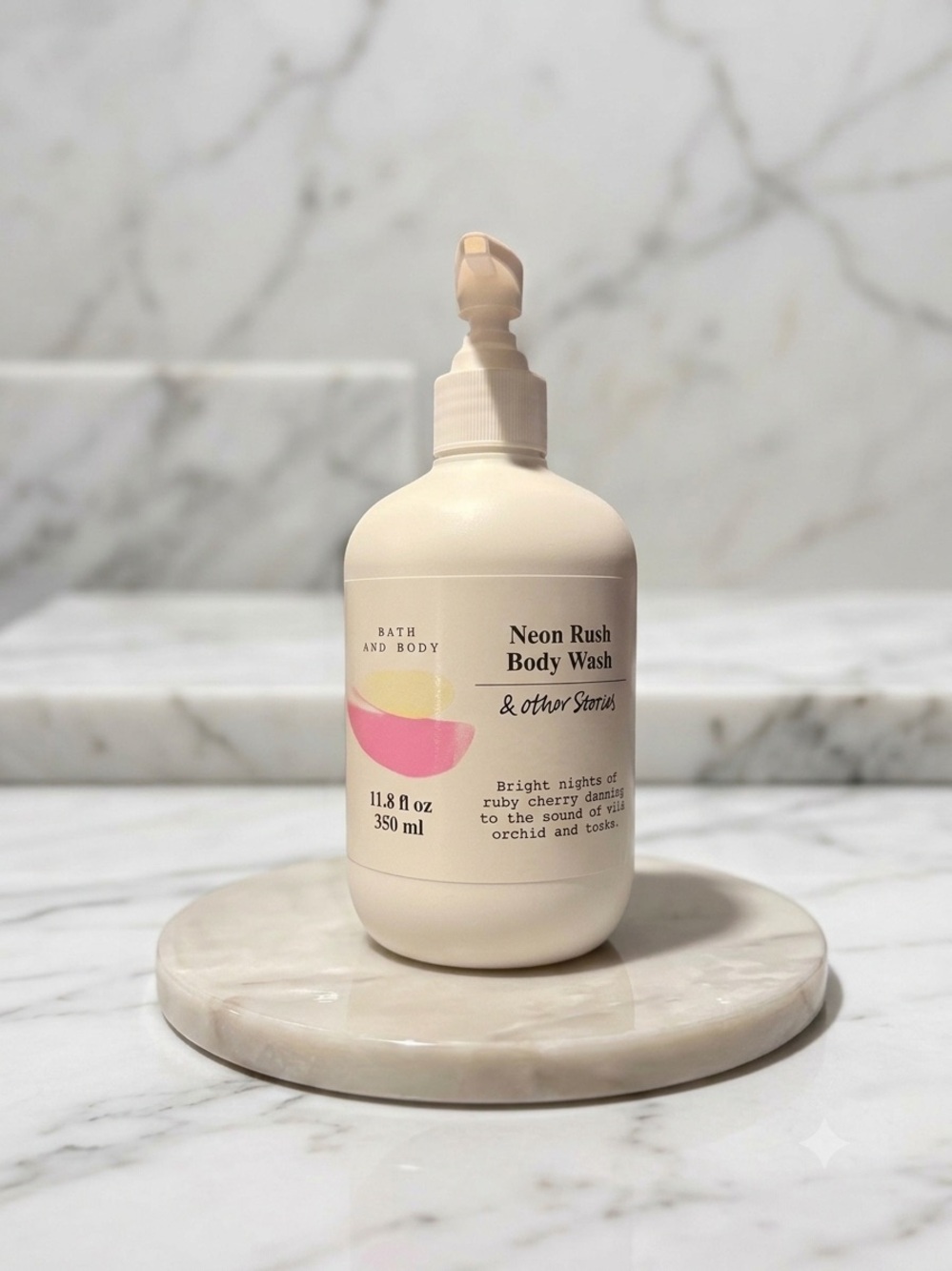 & Other Stories Neon Rush Body Wash — Cream and Pink Accents